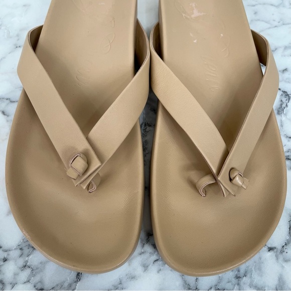 J crew pacific leather thong sandals sandy beach tan neutral AZ009 size 11 - Picture 6 of 8